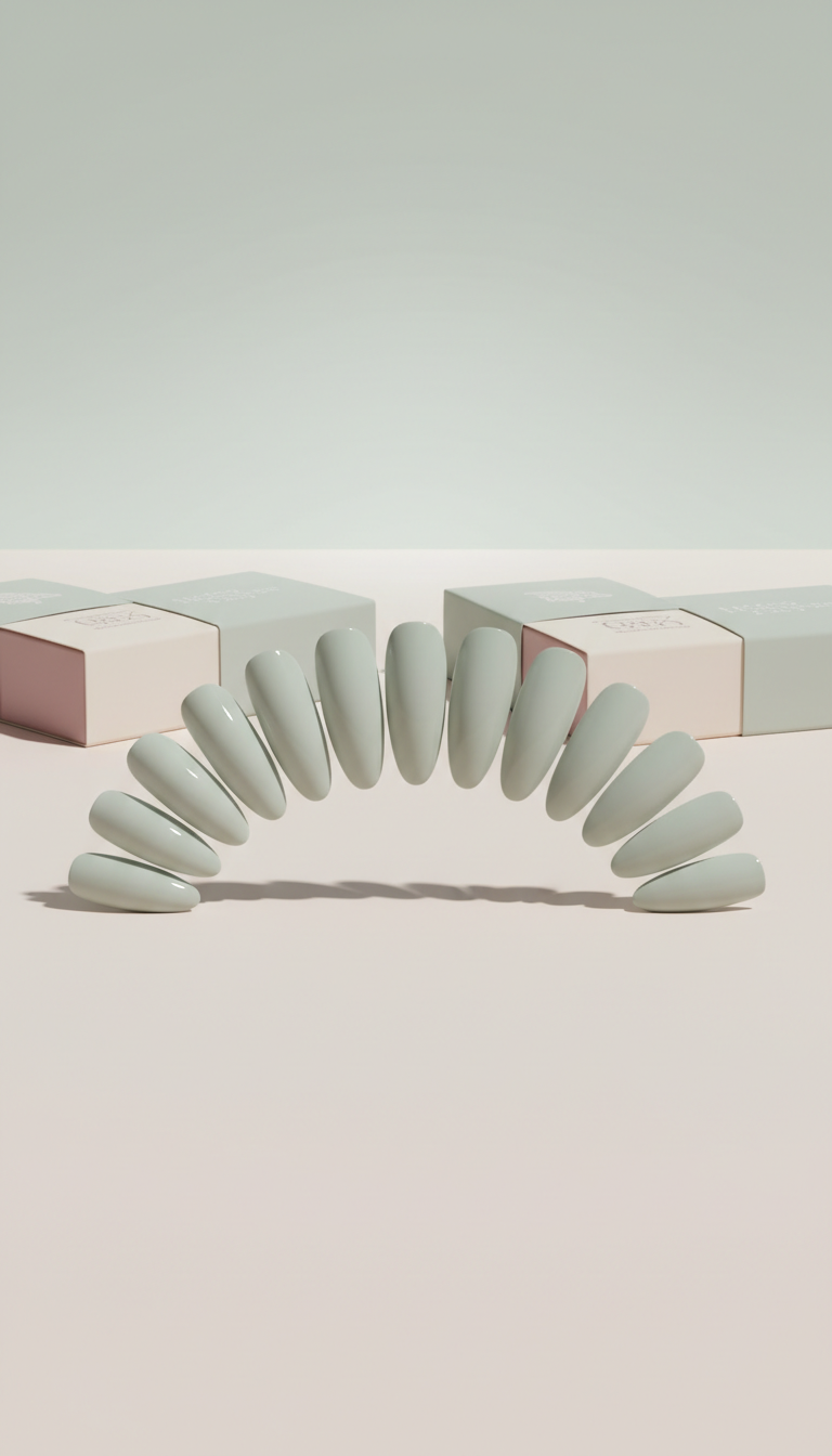 Pale Sage minimalist nail set