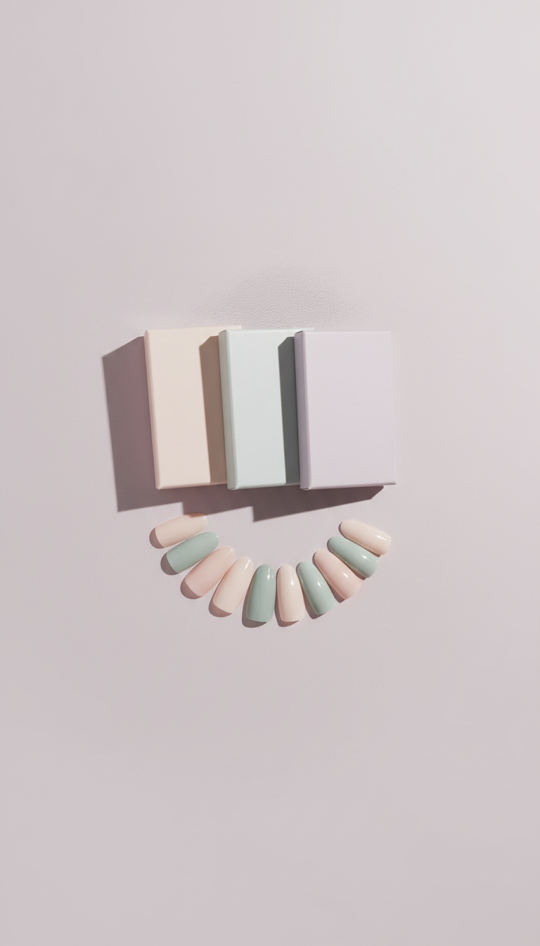 Blush Veil slim-profile press-ons